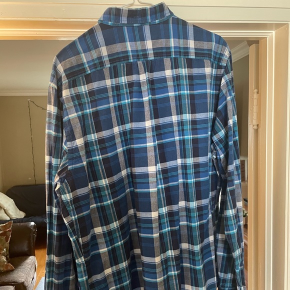 Blue Plaid Button-Down Long-Sleeve - Picture 2 of 3